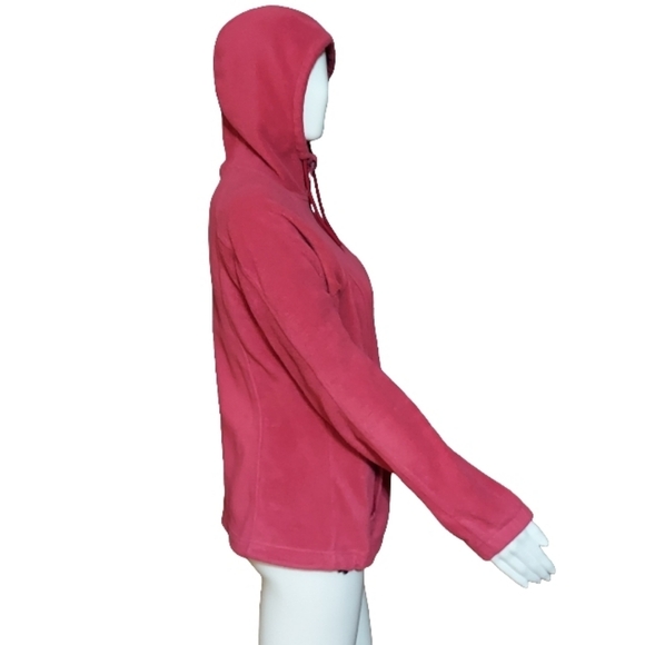 Columbia Full Zip Hooded Fleece Jacket Dark Pink - Picture 7 of 14